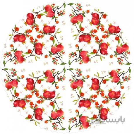رومیزی مخمل گرد یلدا شکوفه و انار