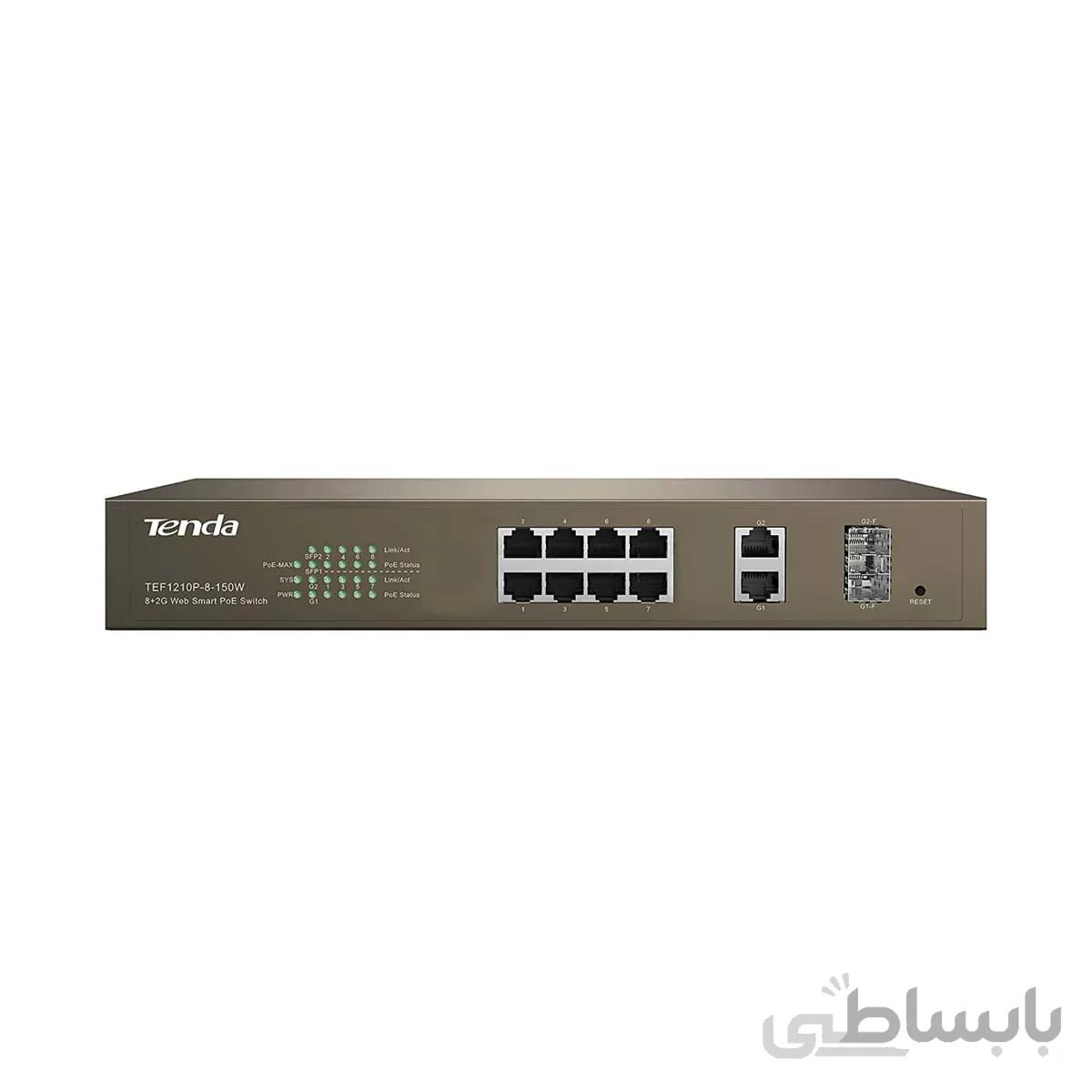 سوئیچ 12 پورت PoE مدیریتی تندا مدل TEF1210P