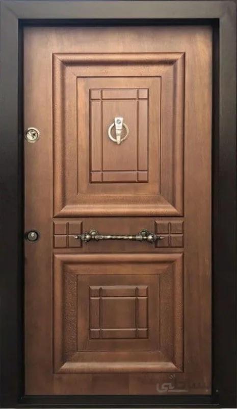 درب ضد سرقت آبنوس روکش راش یراق زیتونی - 105*210 / چپ بازشو