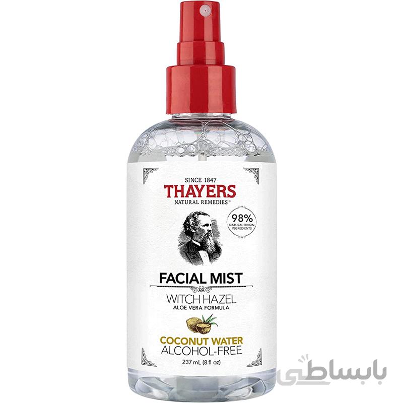 اسپری تونر صورت بدون الکل آب نارگیل تایرز Thayers Alcohol-Free Coconut Water Witch Hazel Facial Mist Toner 237ml