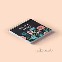 دفتر یادداشت سیمی مربع Floral