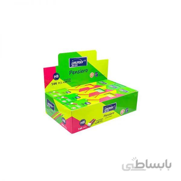 مداد مشكى ایمر مدل JM034 همراه با ٢ پاكن (بسته 144 عددی)