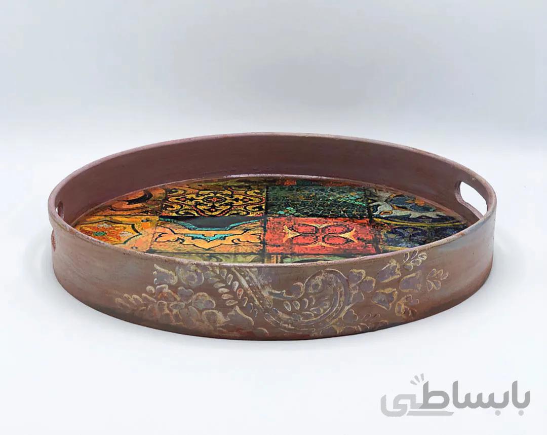سینی چوبی گرد برجسته