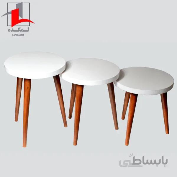 میز کنارمبلی گرد سه تکه لمکده مدل 3G