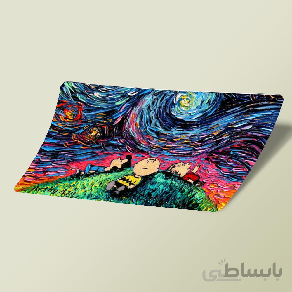 استیکر Peanuts cartoon and van gogh