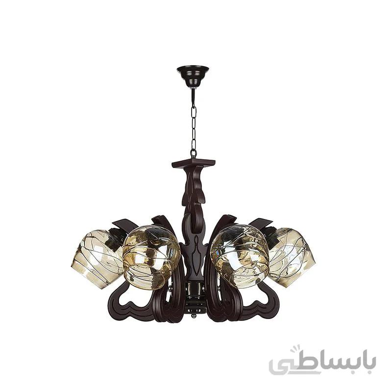 لوستر 6 شعله چشمه نور مدل G612/6-BR