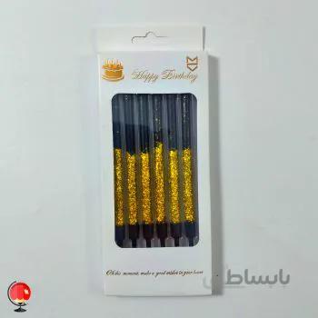 شمع مدادی متالیک مشکی اکلیلی