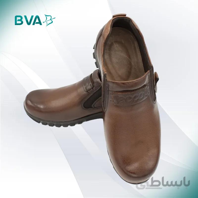 کفش چرم مردانه مدل دناسا بدون بند عسلی