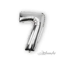 بادکنک فویلی نقره ای عدد 7 سایز 32 اینچ