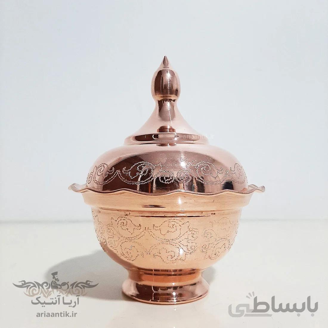 قندان مسی قلم پردازی شده