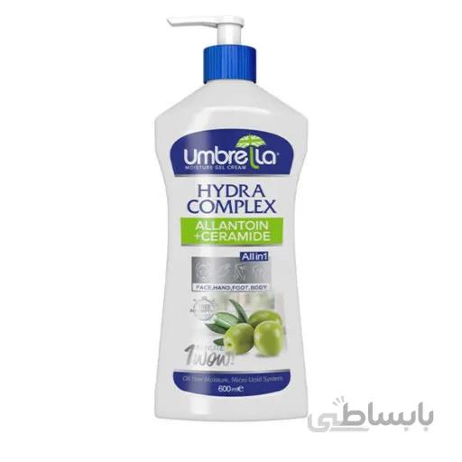 ژل کرم مرطوب کننده پمپی حاوی عصاره زیتون آمبرلا 600 میل ا UMBRELLA Moisturizer Gel Cream With Olive Extract 600ml