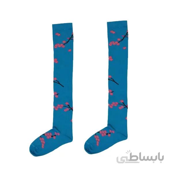 جوراب بلند زنانه طرح دار بهاره طرح شکوفه کد PH476
