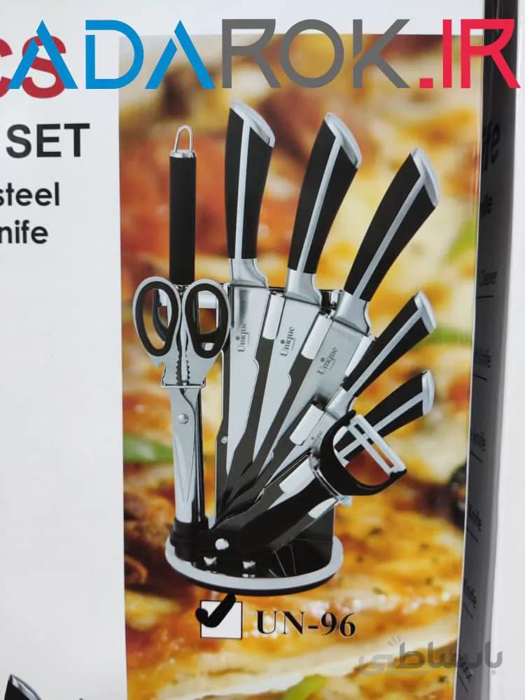سرویس چاقو آشپزخانه ۹ پارچه یونیک مدل Unique UN-96 - کد 329