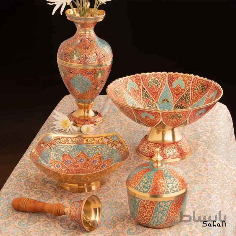 ست پذیرایی برنجی میناکاری کد 195