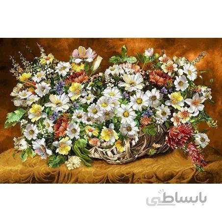 نخ و نقشه تابلو فرش گل کد 7 طرح گل های بهاری