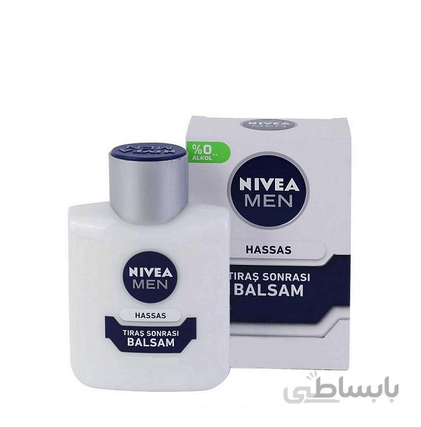 بالم افترشیو کرمی نیوآ مدل Sensitive حجم 100 میلی لیتر ا Nivea Sensitive After Shave Balsam 100ml