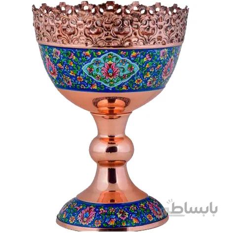 آجیل خوری مسی طرح پرداز اثر آقاجانی ارتفاع 30 سانتی متر کد C-453