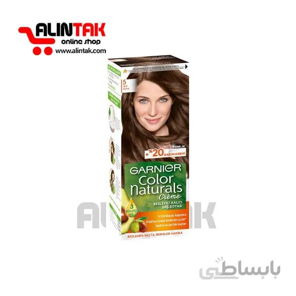 کیت رنگ موی گارنیر شماره 5 پایه رنگ قهوه ای روشن