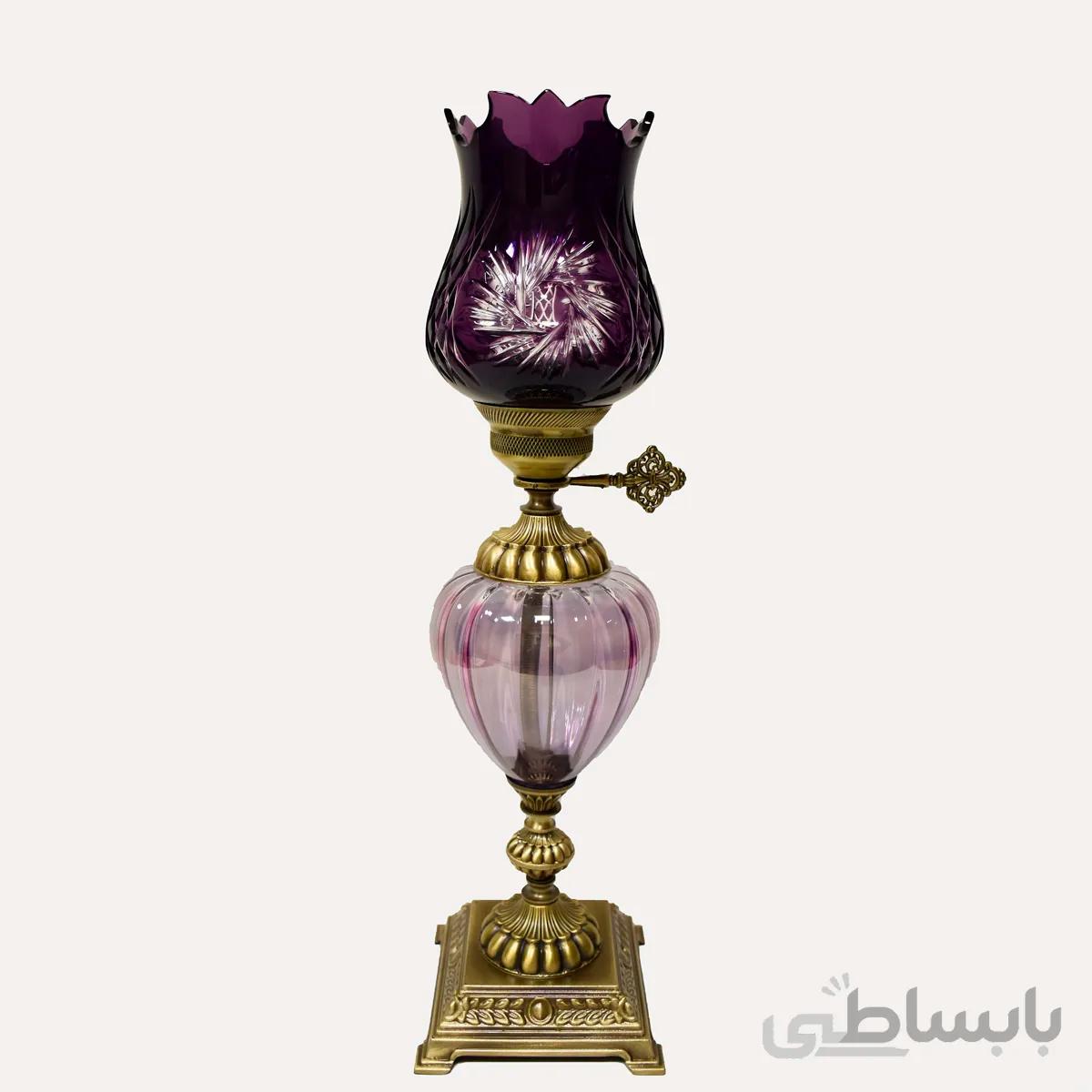 شمعدان لاله بنفش پايه برنز