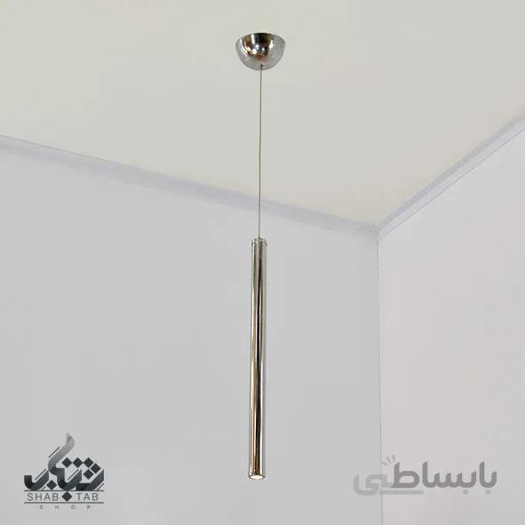 چراغ آویز لوله ای باریک 40 سانت استیل SHJ