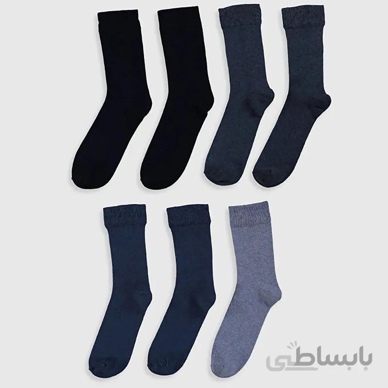 جوراب ساق بلند مردانه ال سی وایکیکی مدل W16151Z8 مجموعه 7 عددی