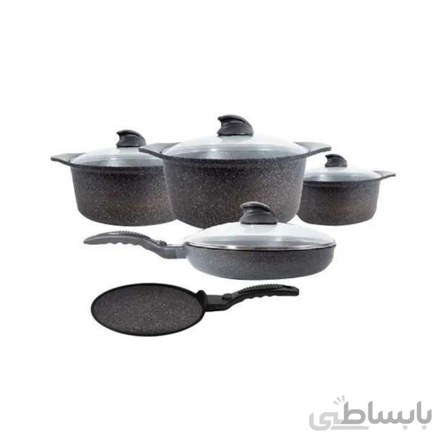 سرویس قابلمه گرانیتی عرشیا مدل CO360 2450 شامل 9 پارچه ا ARSHIA CO360-2450 Cookware Set