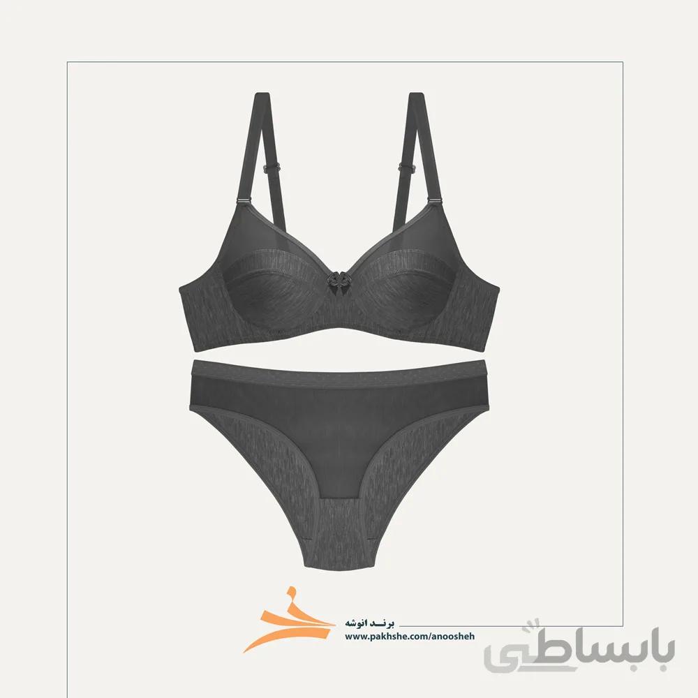 ست شورت وسوتین ملانژ نوشه پوش کد 22302