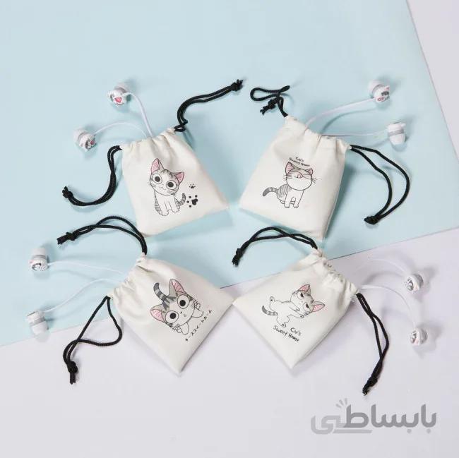 هندزفری فانتزی طرح گربه cute cat cartoon earphone L-28 ا cute cat cartoon earphone L-28