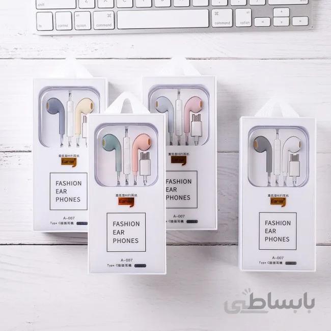 هندزفری باسیم با جک تایپ سی مدل EarSir A-007 ا EarSir a-007 handsfree type c