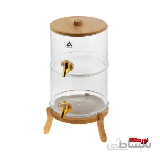 کلمن شیشه ای دو طبقه چوبی آرکو