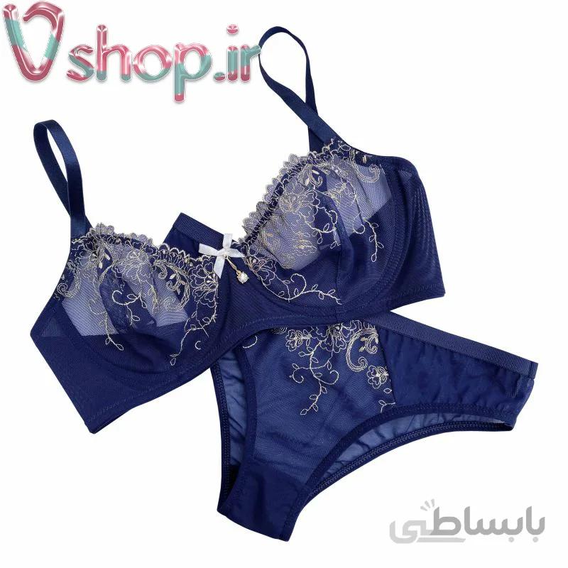 ست شورت و سوتین زنانه نوشه پوش کد 55061 رنگ سرمهای