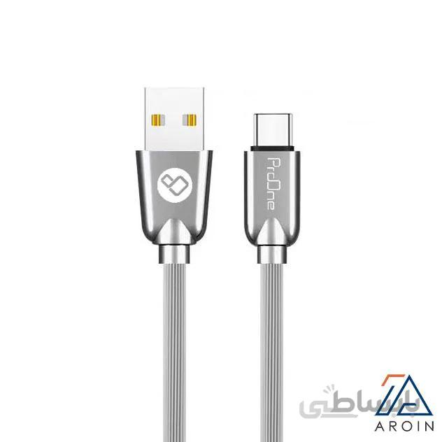 کابل تبدیل usb به usb c پرووان مدل c02 به طول 1 متر