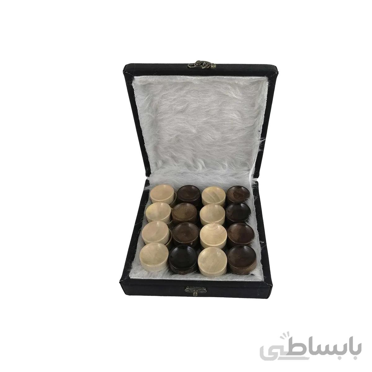 مهره تخته نرد چوبی کاسه ای کد 103 با جعبه