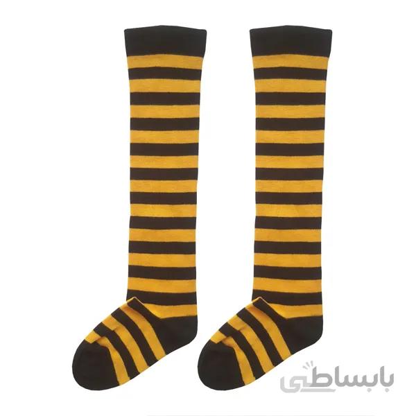 جوراب راه راه زنبوری بچه گانه ساق بلند ph435