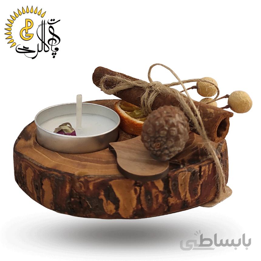 شمعدان طرح کنده چوب کد 0875
