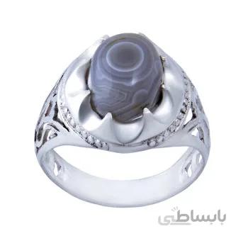 انگشتر نقره مردانه مدل عقیق سلیمانی کد am_008