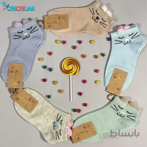 جوراب بچگانه طرح گربه (پکیج)