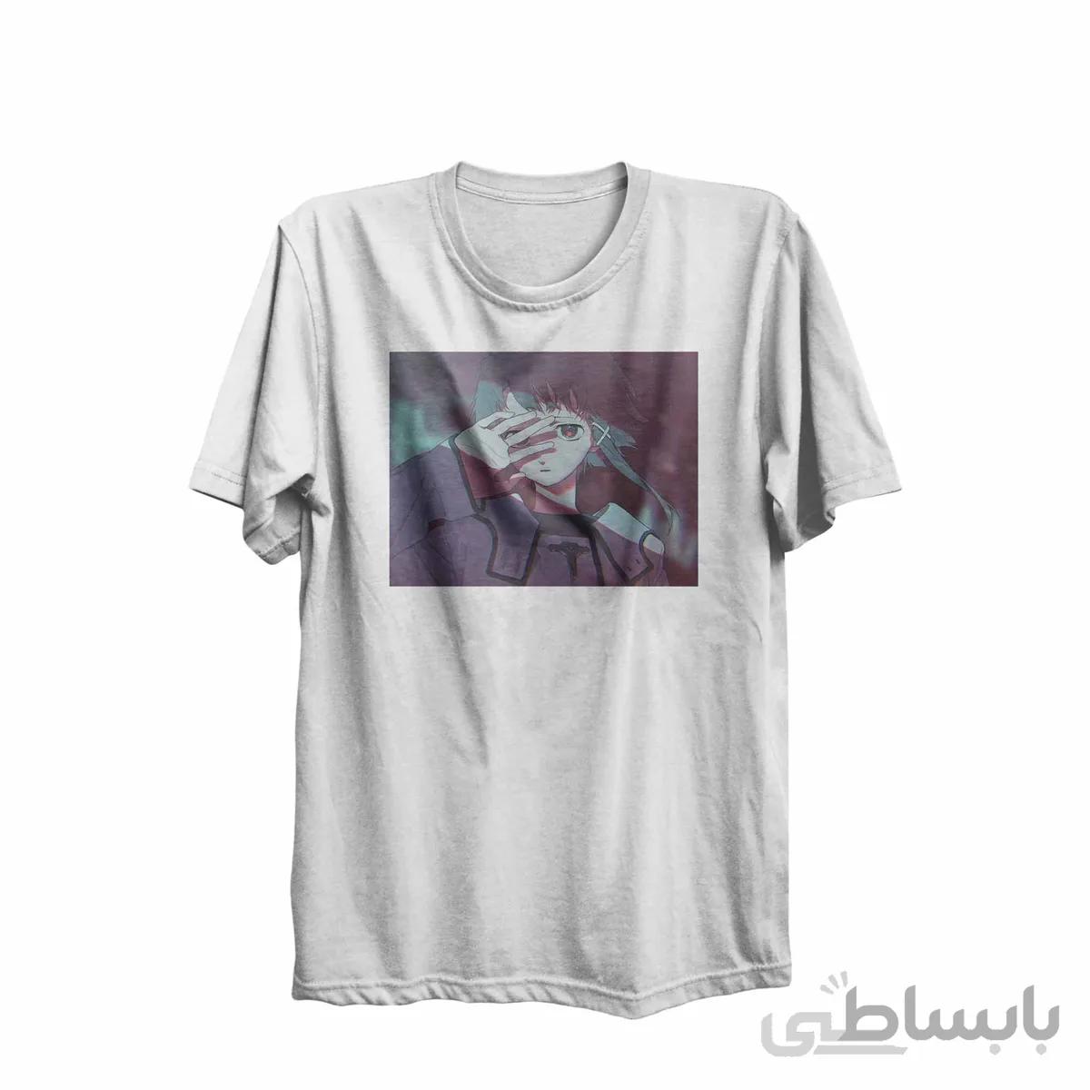 تیشرت یقه گرد سفید طرح انیمه تجربیات سریالی لین Serial Experiments Lain کد KCT10462 کد 285034