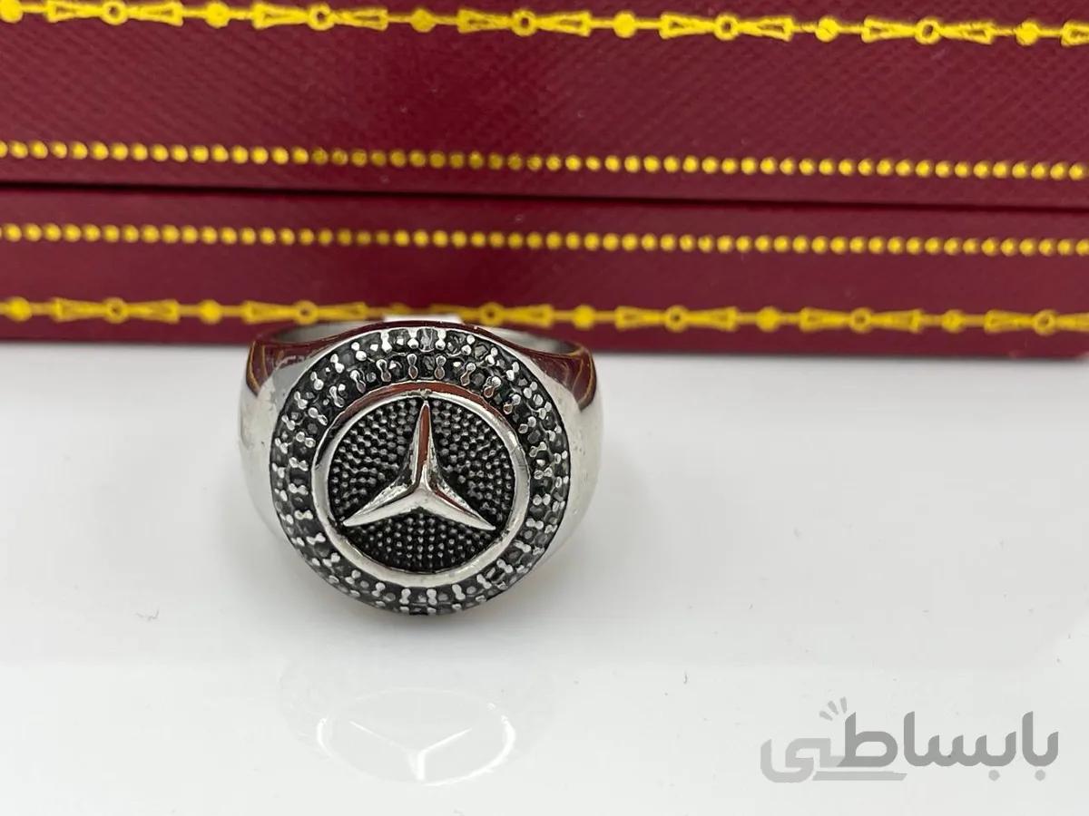 انگشتر مردانه بنز نگین کاری