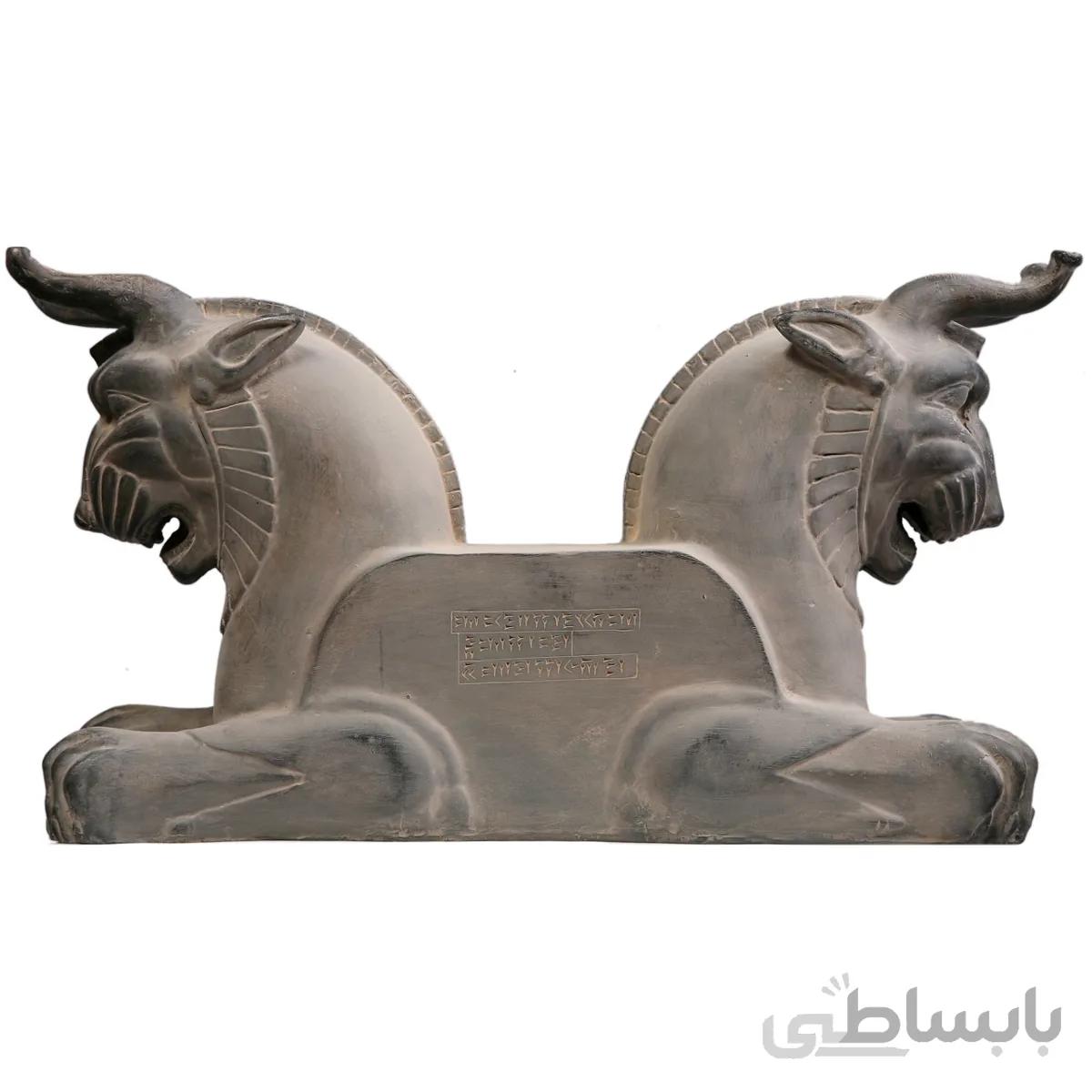 مجسمه تندیس و پیکره شهریار مدل سر ستون شیر کد MO1700 سایز بزرگ