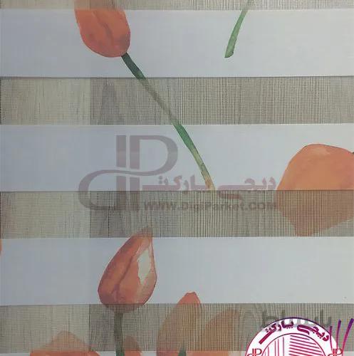 پرده زبرا چاپی گل لاله خوش سایه