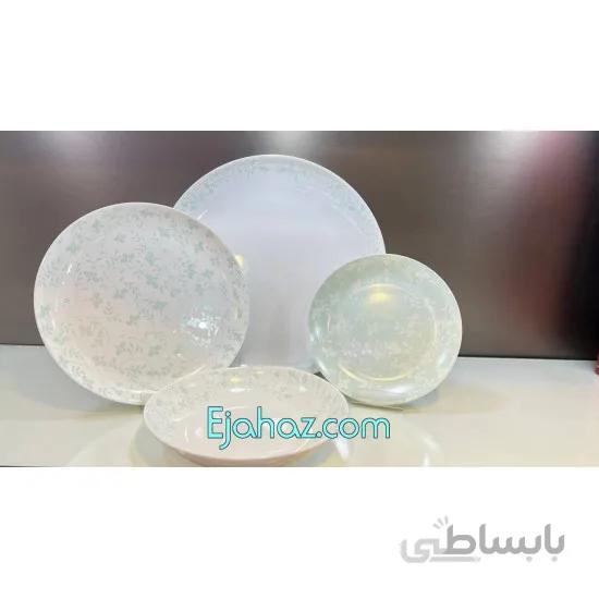 سرویس غذاخوری آرکوپال 26 پارچه گلدن اپال گرد ستاره سبز