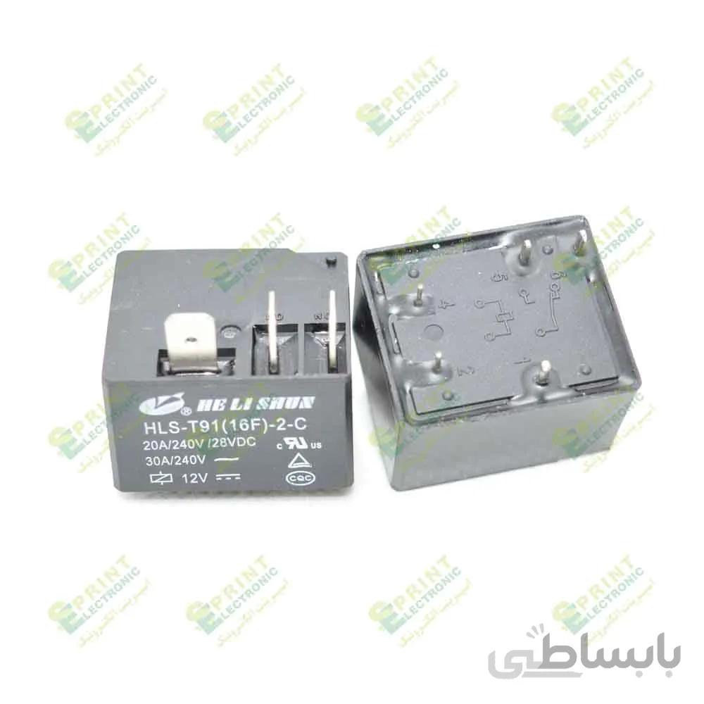 رله 12 ولت کولری فیش خور 5 پایه 30 آمپر HLS-T91-2-12