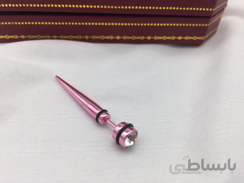خرید پیرسینگ گوش طرح خاص صورتی سایز بلند