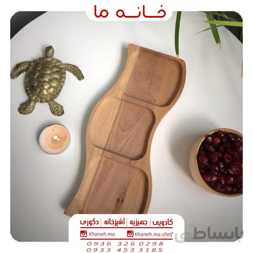 ظروف اردو خوری بامبو سه خانه منحنی