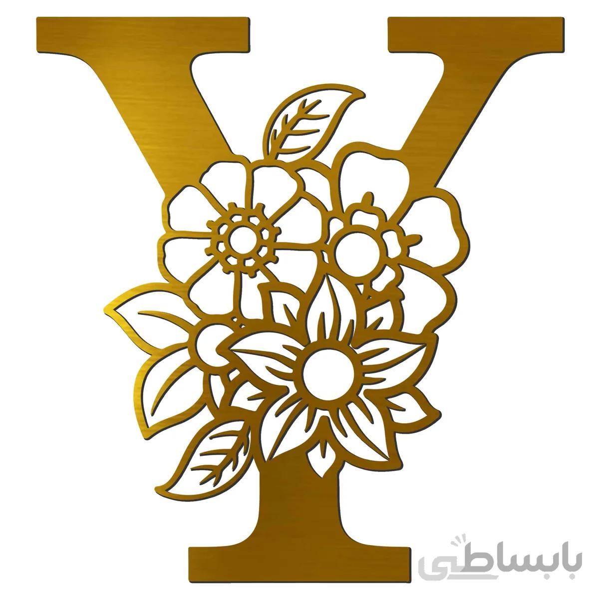 ایینه پلکسی گلس فروشگاه اژنگ مدل حروف گل دار طرح حروف Y کد14635658