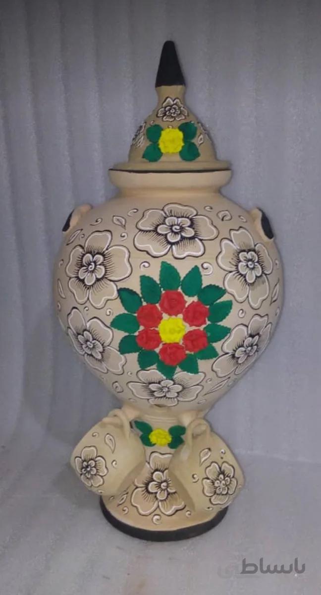 کلمن آب سفالی طرح گل کد ۱۰۱۶۲۴