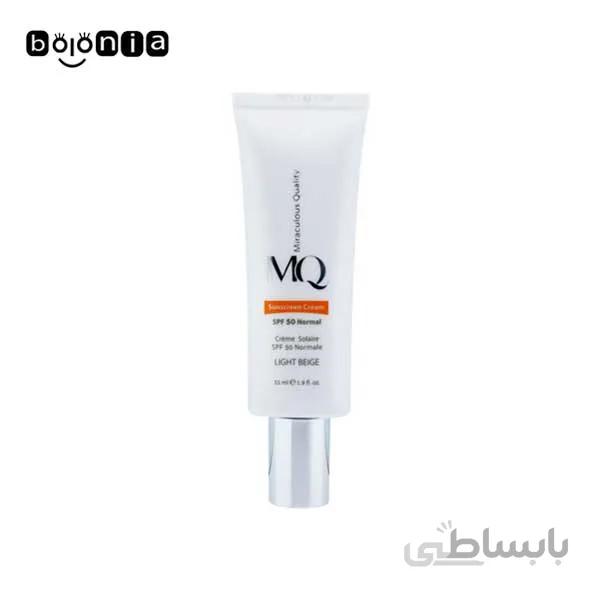 کرم ضد آفتاب رنگی SPF50 ام کیو مناسب پوست معمولی و خشک ( Light Beige)