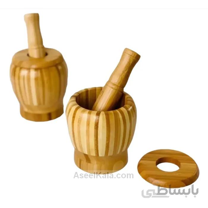 هاون چوبی بامبو وزن 300 گرم