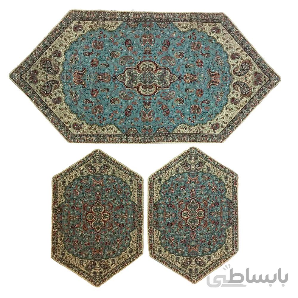 رومیزی ترمه سه تکه ابریشم ا قیمت به شرط خرید تیمی